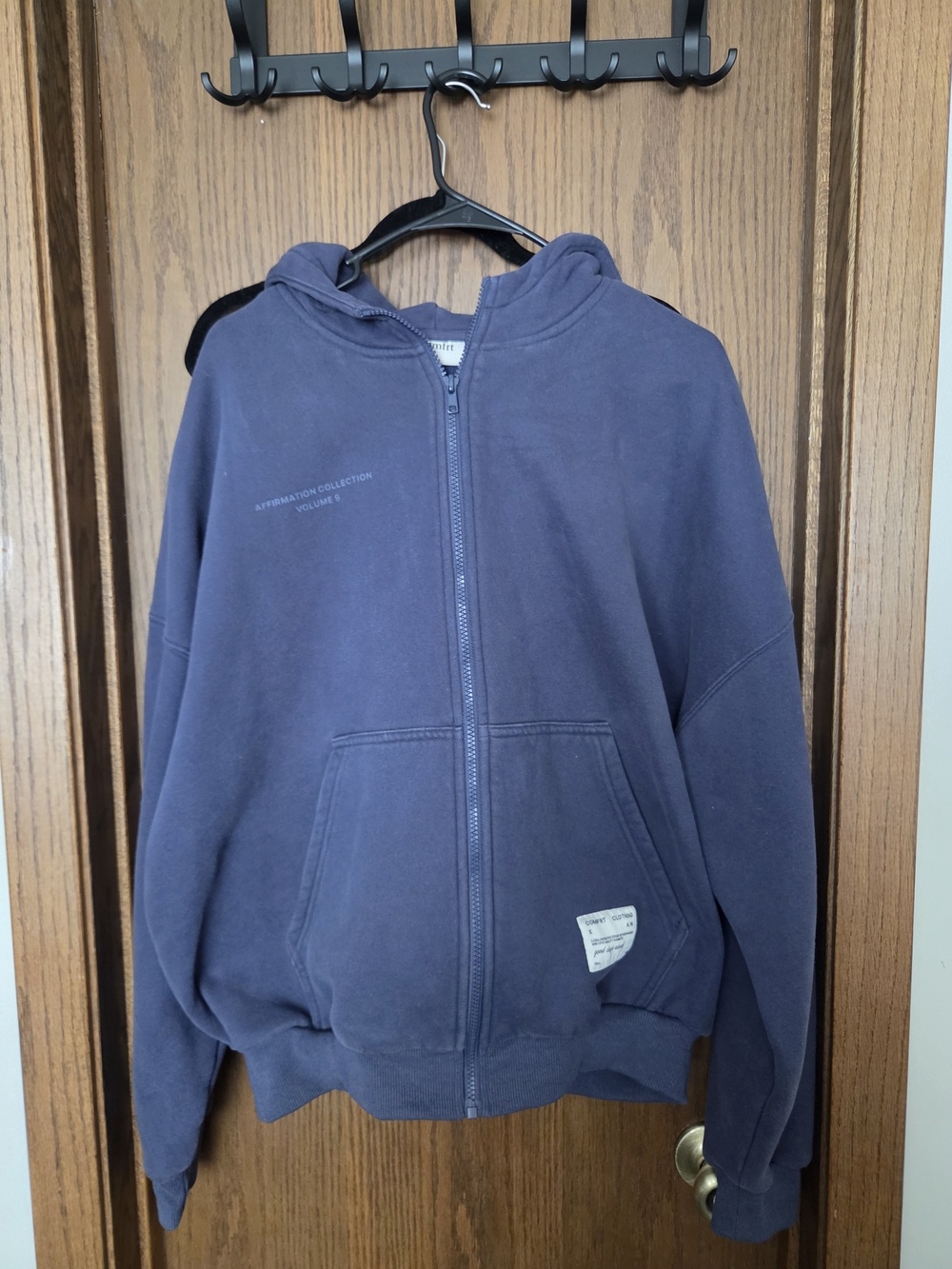 Comfrt Navy Zip-Up Hooded Sweatshirt And Jgger Sweatpants Set Small/Medium